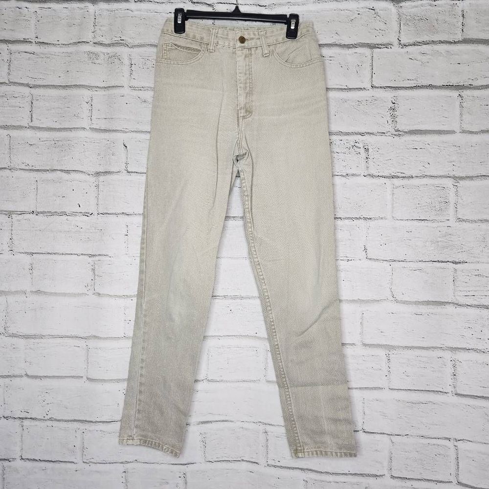Guess by Georges Marciano High-Rise Straight-Leg Denim Jeans Gray/white Size 31